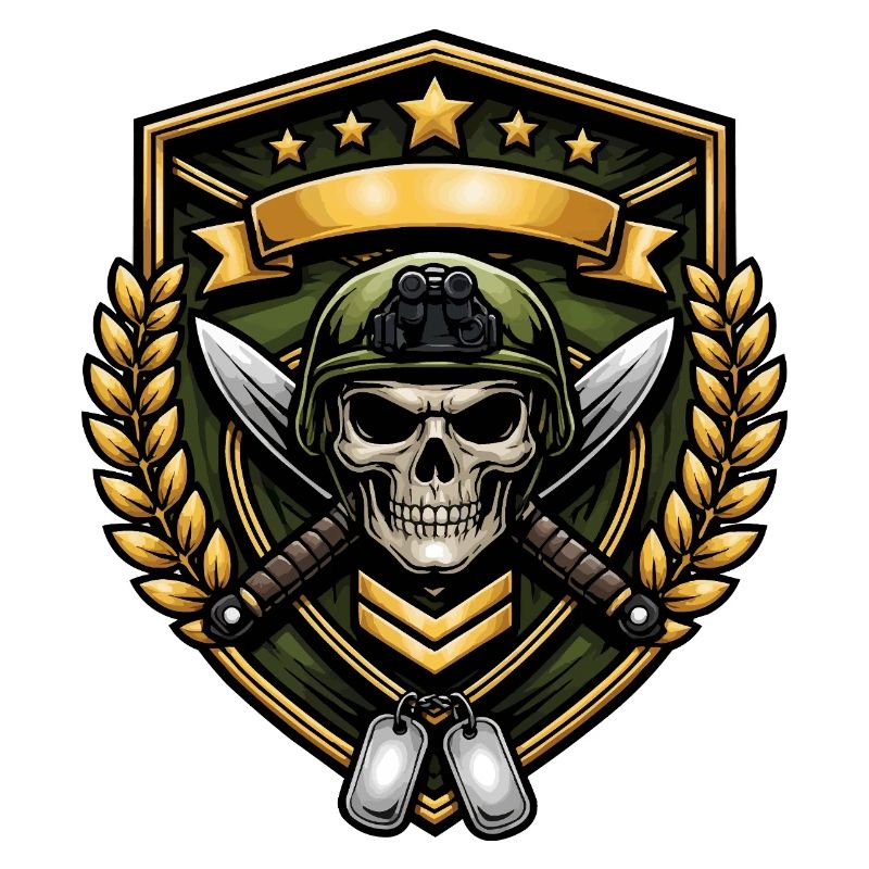 Skull Warrior Shield Badge