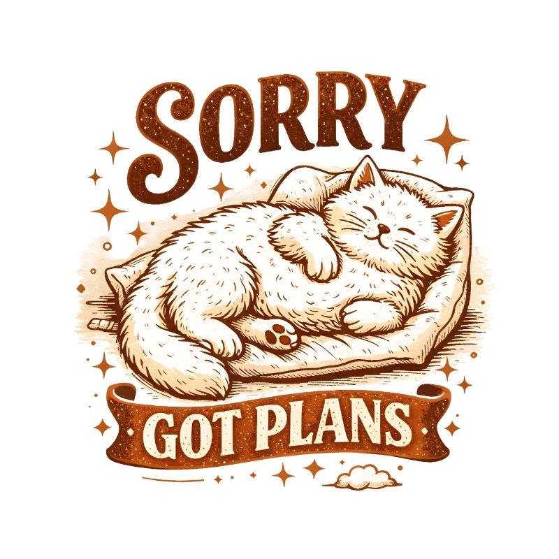 Cat sleeps: Sorry, have plans Procrastination