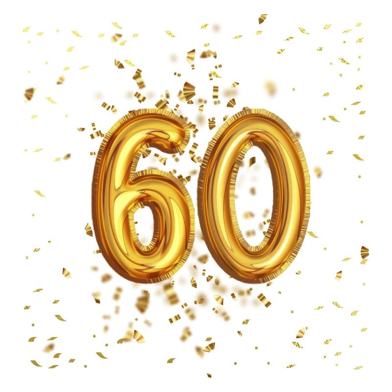 60 Jähriges Luftballon Design