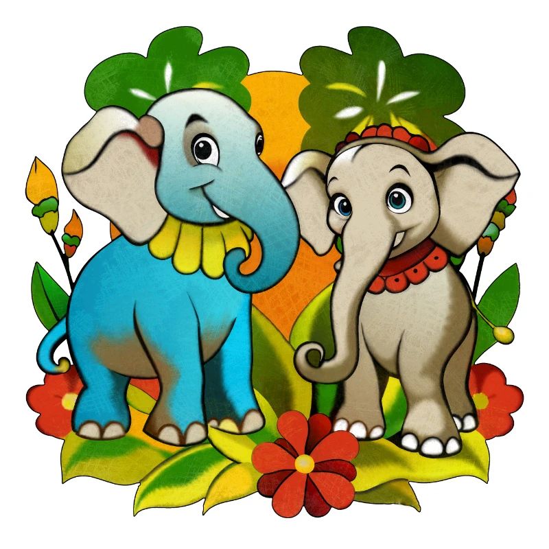 Deux mignons éléphants