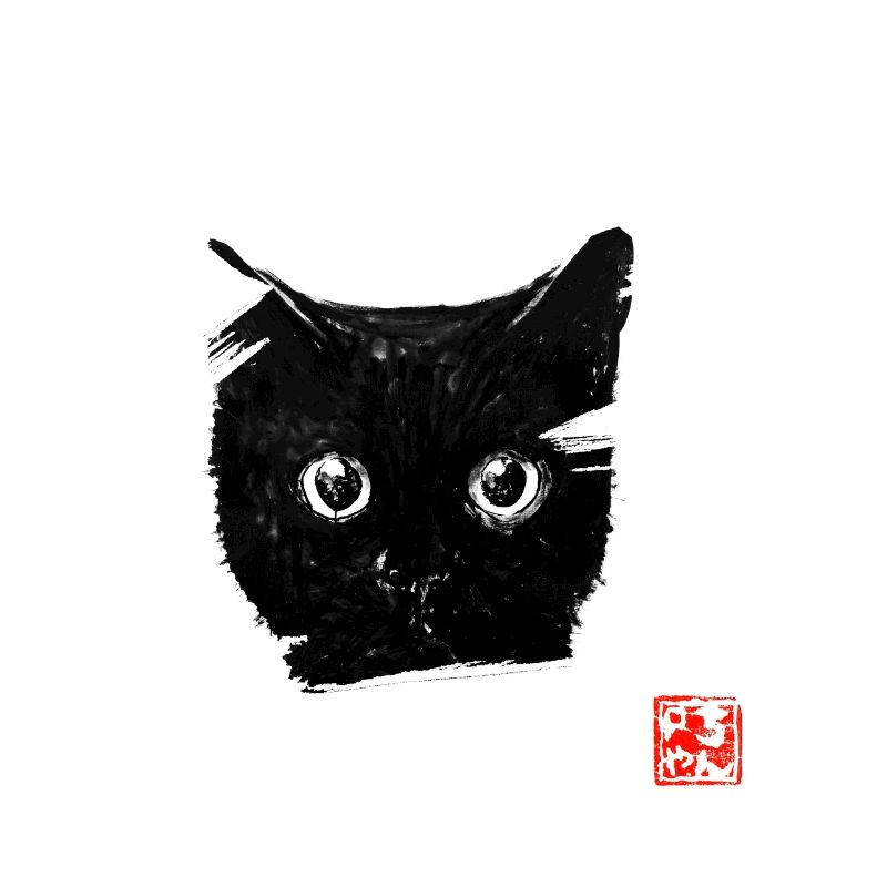 cat face in white
