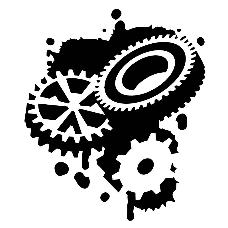 Three gear wheels as a graffiti