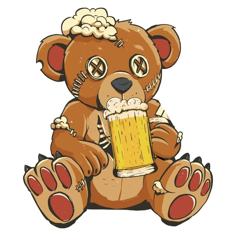 Genähter Biertrinker Bär Bärchen