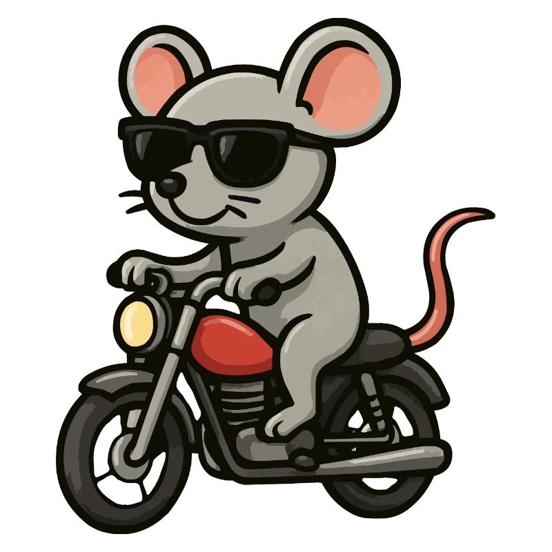 Motorcycle Mouse with Sunglasses