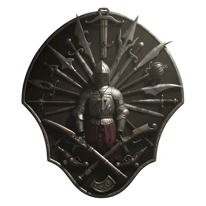 Crusader Shield Circle with Weapons