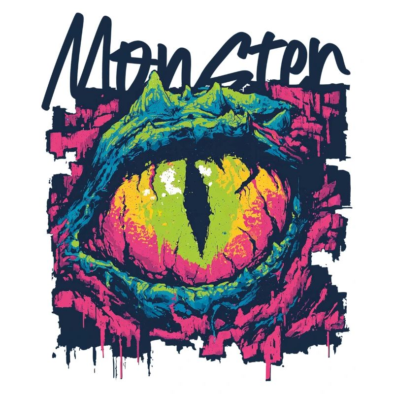 Neon-Drachenaugen-Graffiti