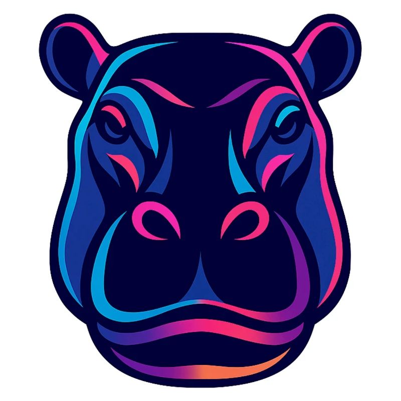 Neon Hippo Kopf