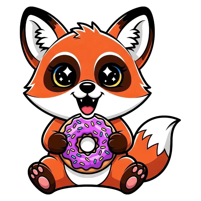 Cute Fox Cartoon Chibi Joy Bright Eyes