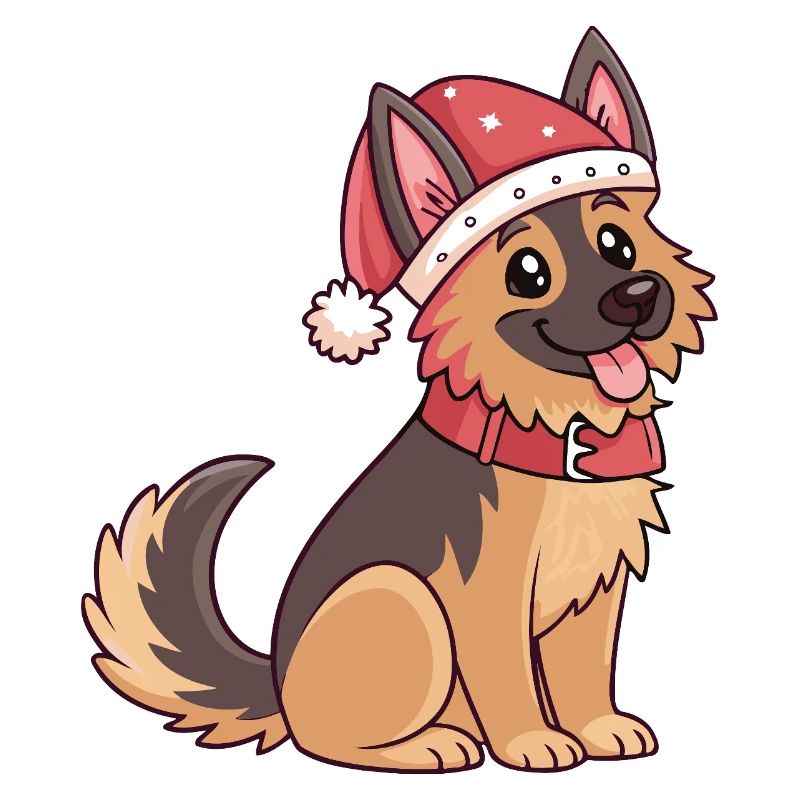 Festlicher Hund Weihnachtsmannhut