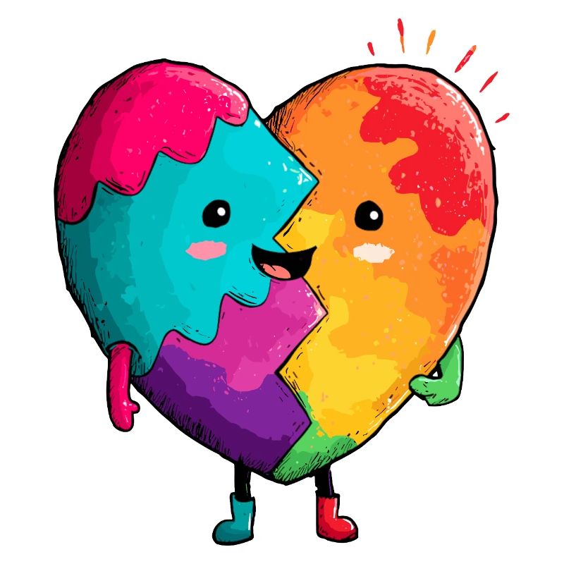 Regenbogenherz Umarmung