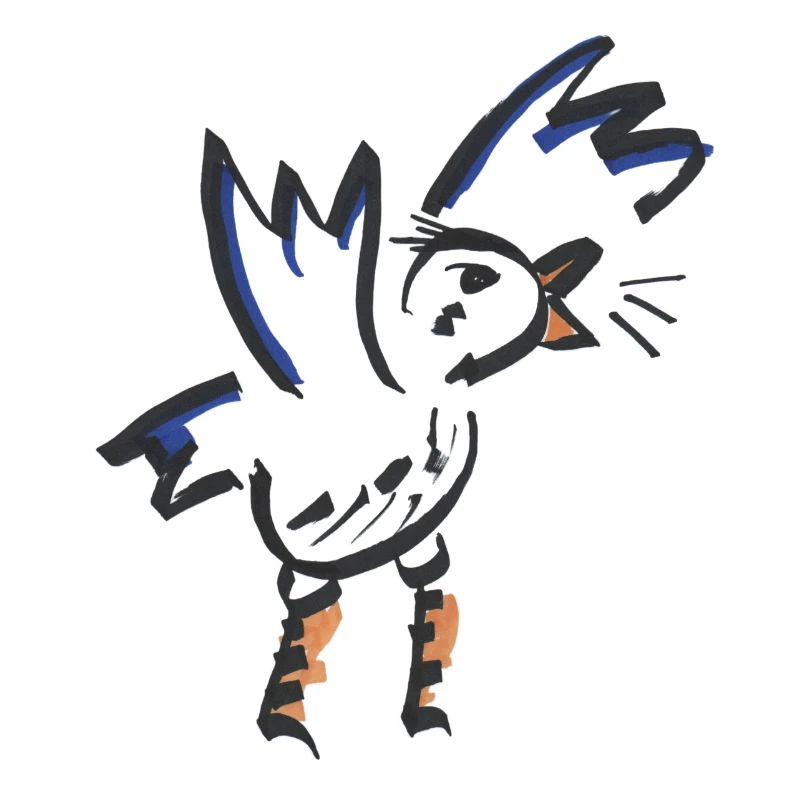 Orangeblauer abstrakter Hahn