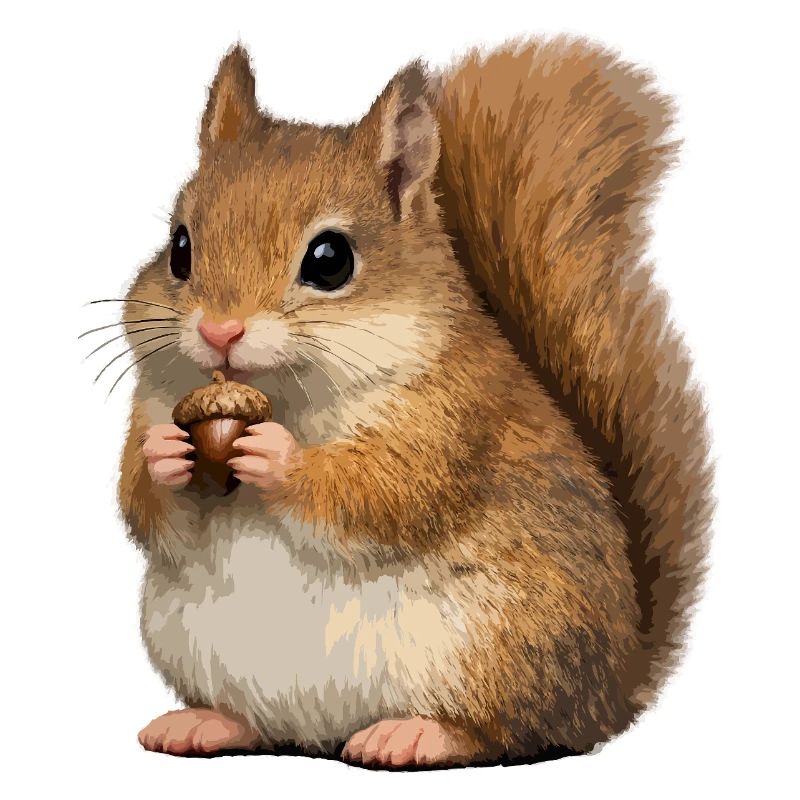 Eichhörnchen mit Eichel