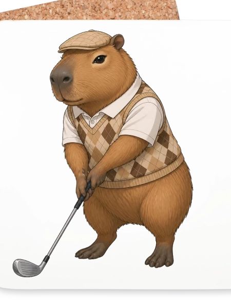 Capybara spielt Golf 