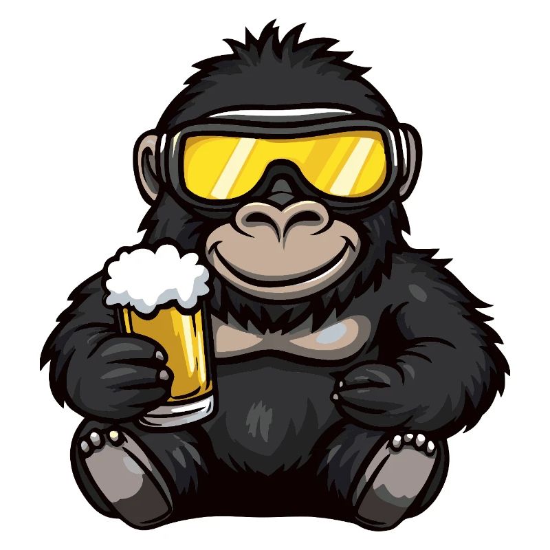 Gorilla Apres Ski Bier Comic