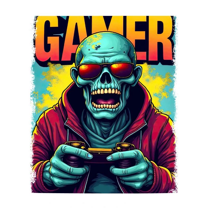 Zocker-Zombie mit Controller