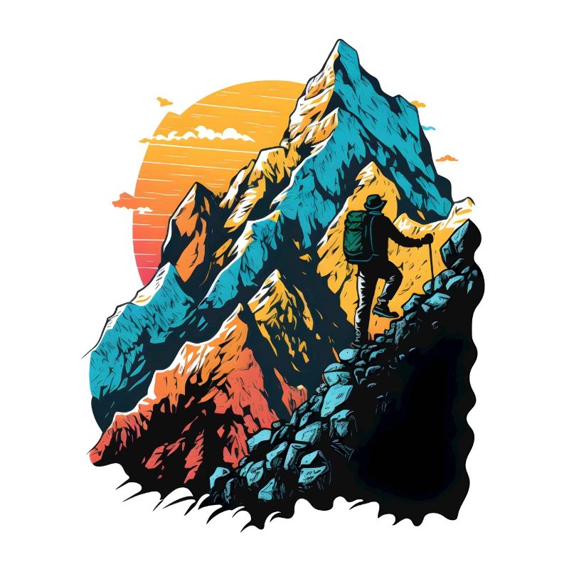 Farbenfroher Wanderer