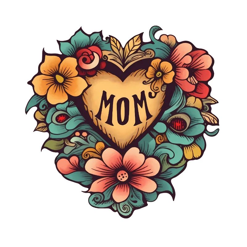 Muttertags Herz mit Blumen