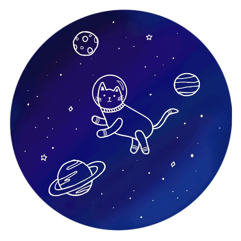 Doodle-Style chat de l’espace dessiné à la main