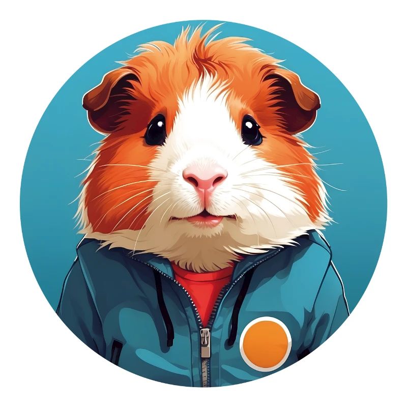 Cochon d’Inde mignon avec veste d’extérieur
