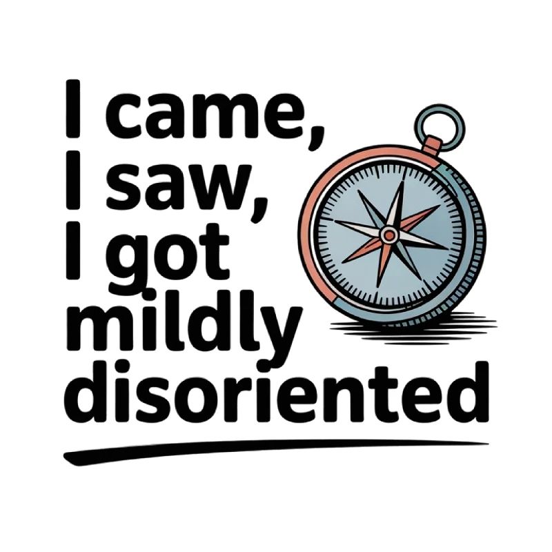 Disoriented Compass Travel Direction Humor
