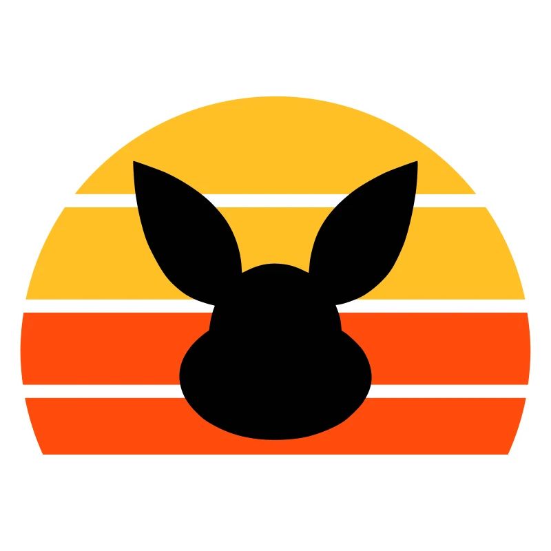 Tête de lapin devant le demi-soleil
