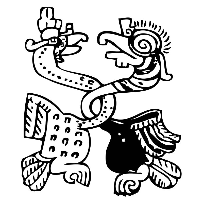 Symboles des oiseaux mayas - Script maya - Glyphes mayas
