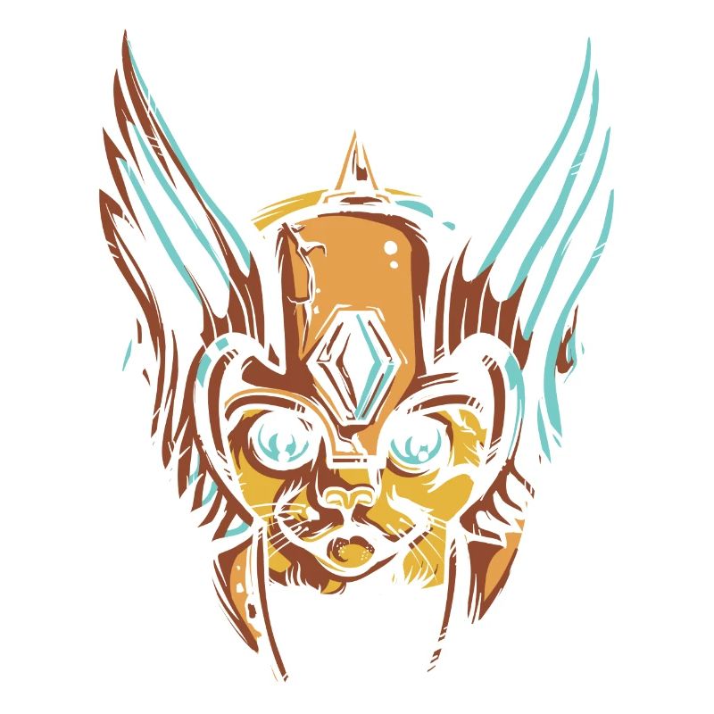 Katze mit Helm
