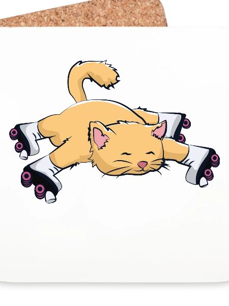 Katze mit Rollschuhe