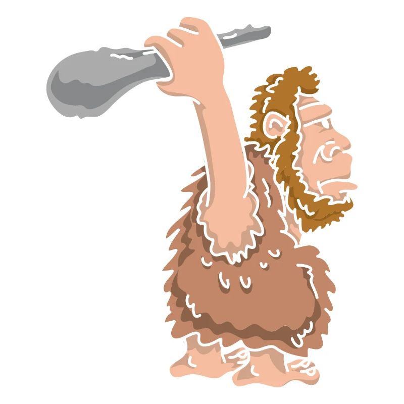 Steinzeit Mensch mit Keule