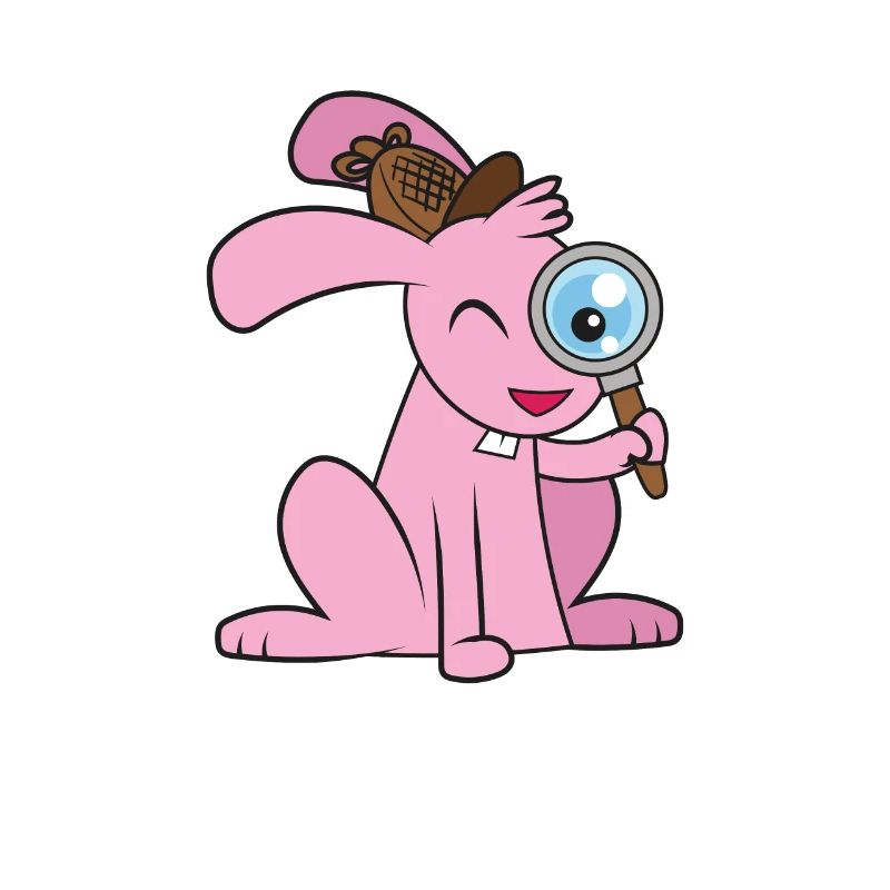 Easter bunny on egg hunt