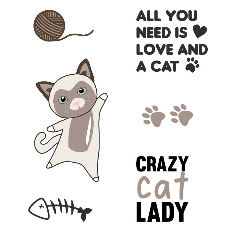 Chat mignon chat autocollant set de parole pattes