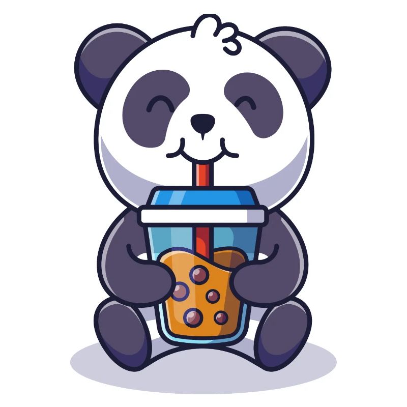 Panda Boba Tea Bubble Drinks Funny Pet Lover Humor