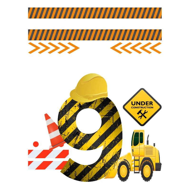 I will be 9 9th birthday construction theme party