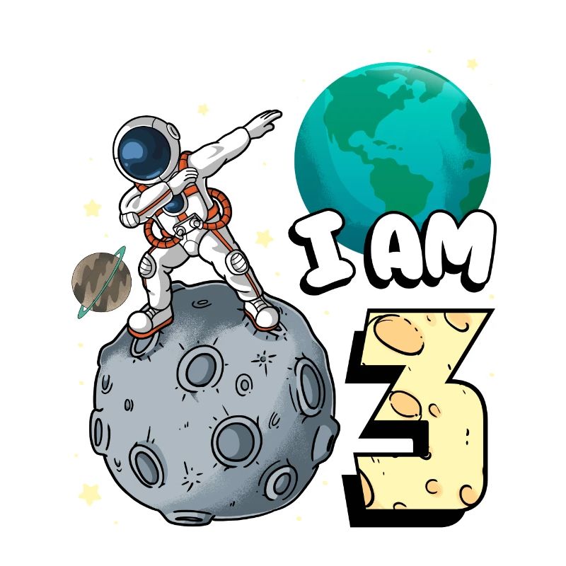 Ich Bin 3 Raum Astronaut Kind Moon Walker 3.
