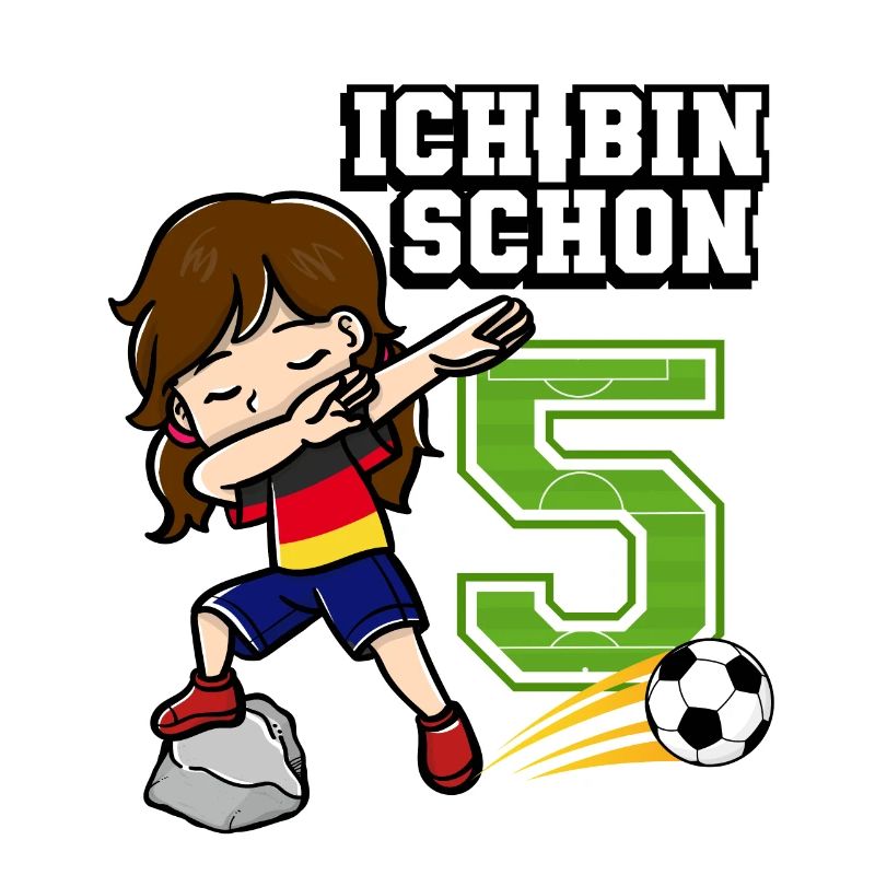Fußball Mädchen Ich bin schon 5 Geburtstag