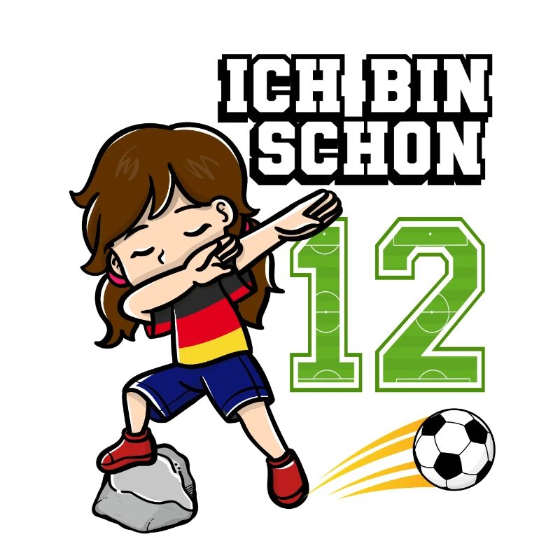 Fußball Mädchen Ich bin schon 12 Geburtstag