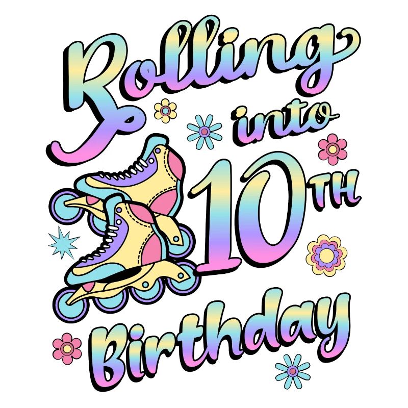 Rolling Into 10. Geburtstag Roller Skater Inline