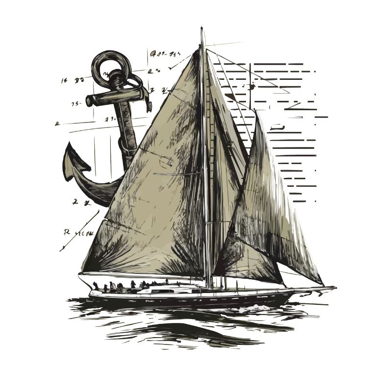Segelboot mit Anker Geschenk