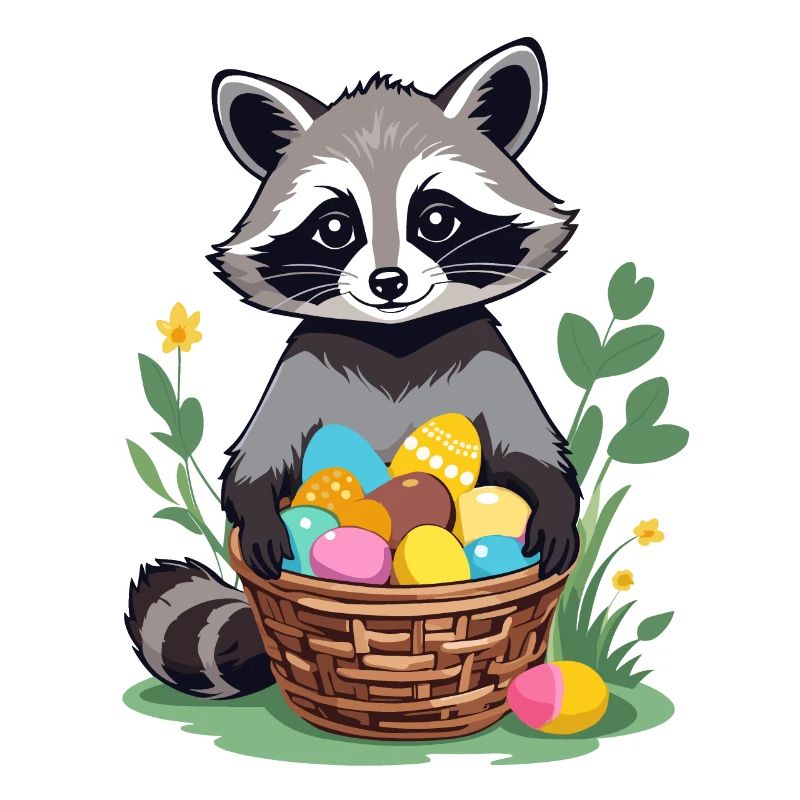 Funny Raccoon Costume Cute Easter Eggs