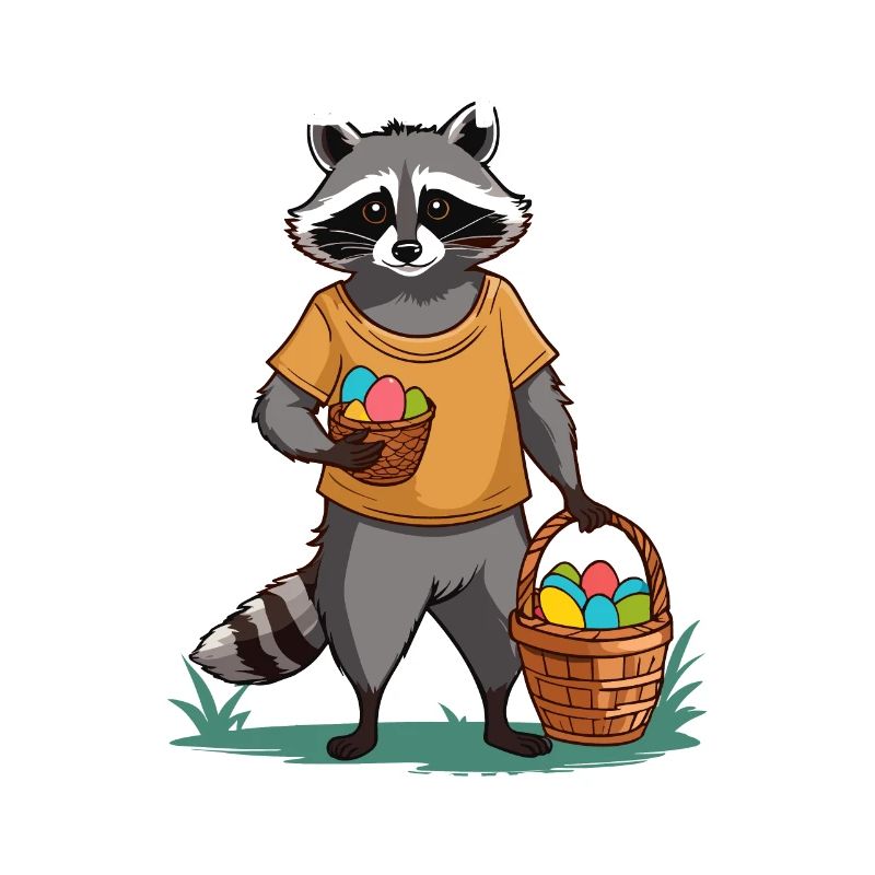 Funny raccoon saying cute Easter design