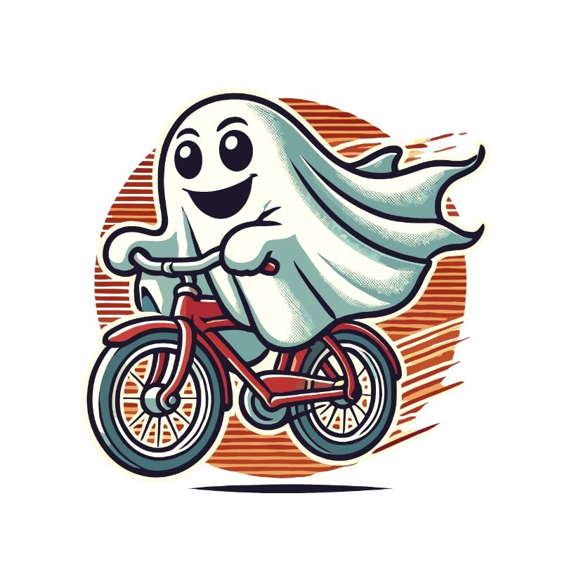 Bicycle Riding Ghost Funny Ghost