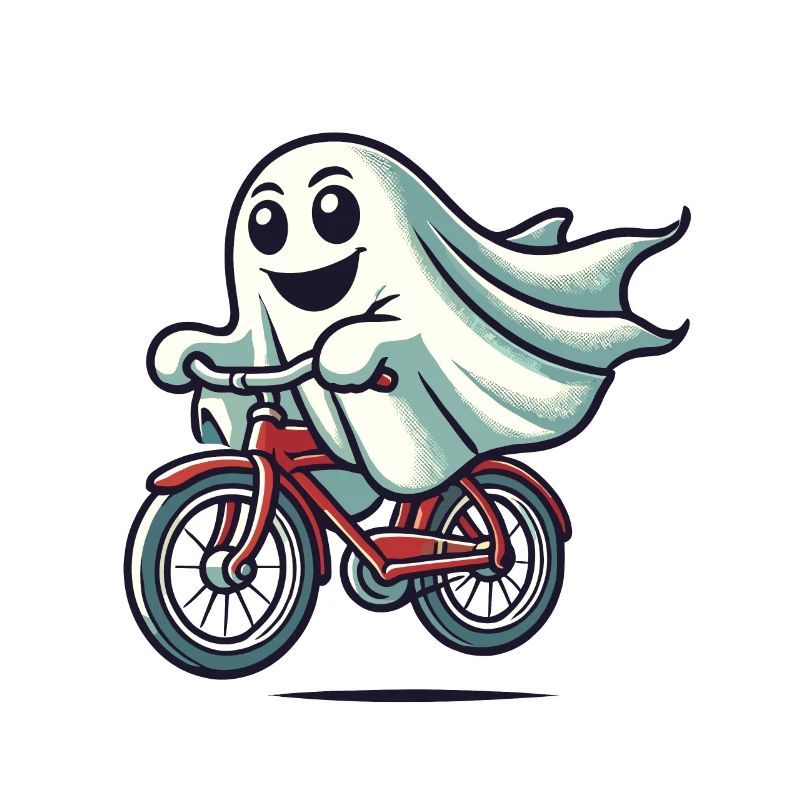 Bicycle Riding Ghost Funny Ghost