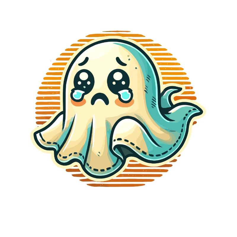 Sad Ghost Funny Ghost Design