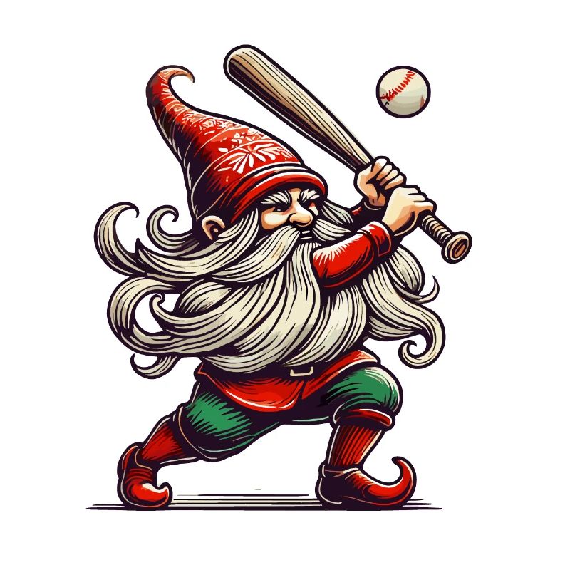 Christmas Baseball Gnome Dwarf Elf