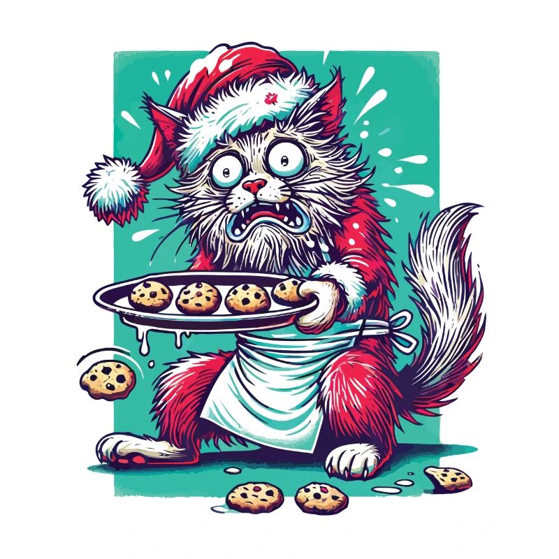 Chat Noël Cookie Chaos Fun