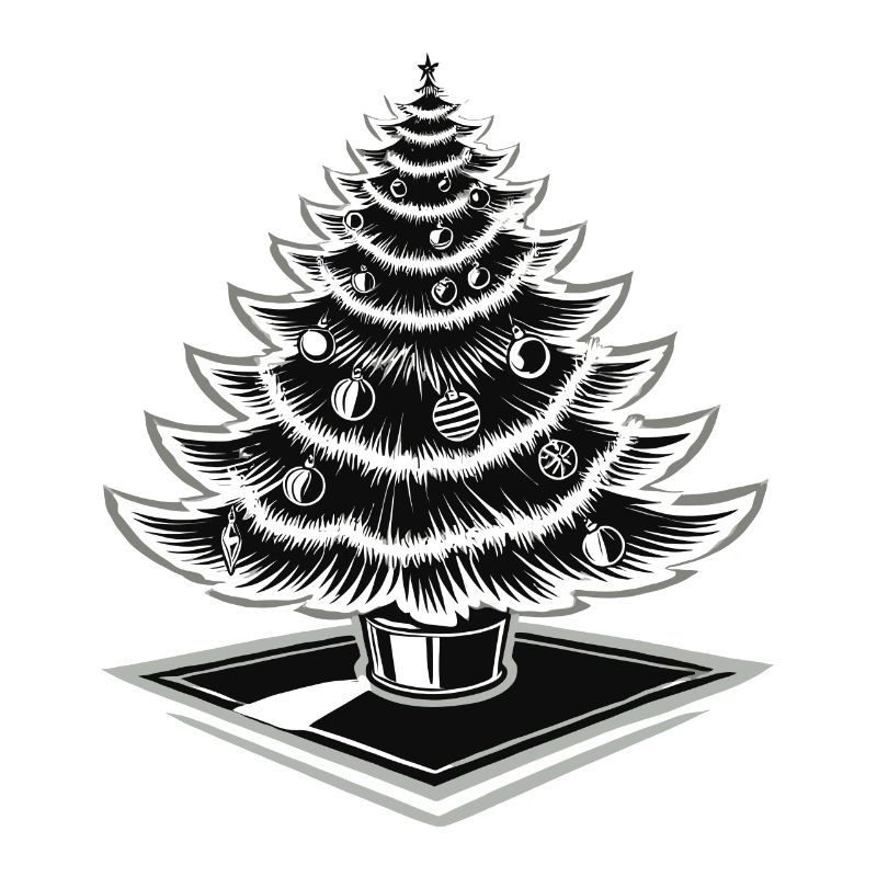 Christmas tree with baubles for festive