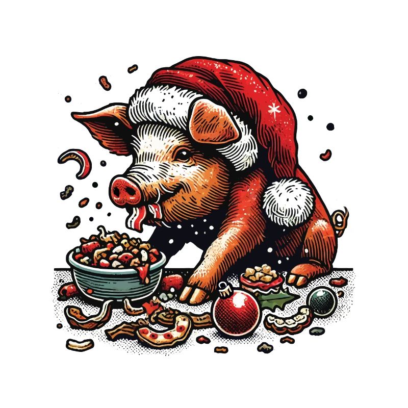 Christmas gluttony devoured with funny