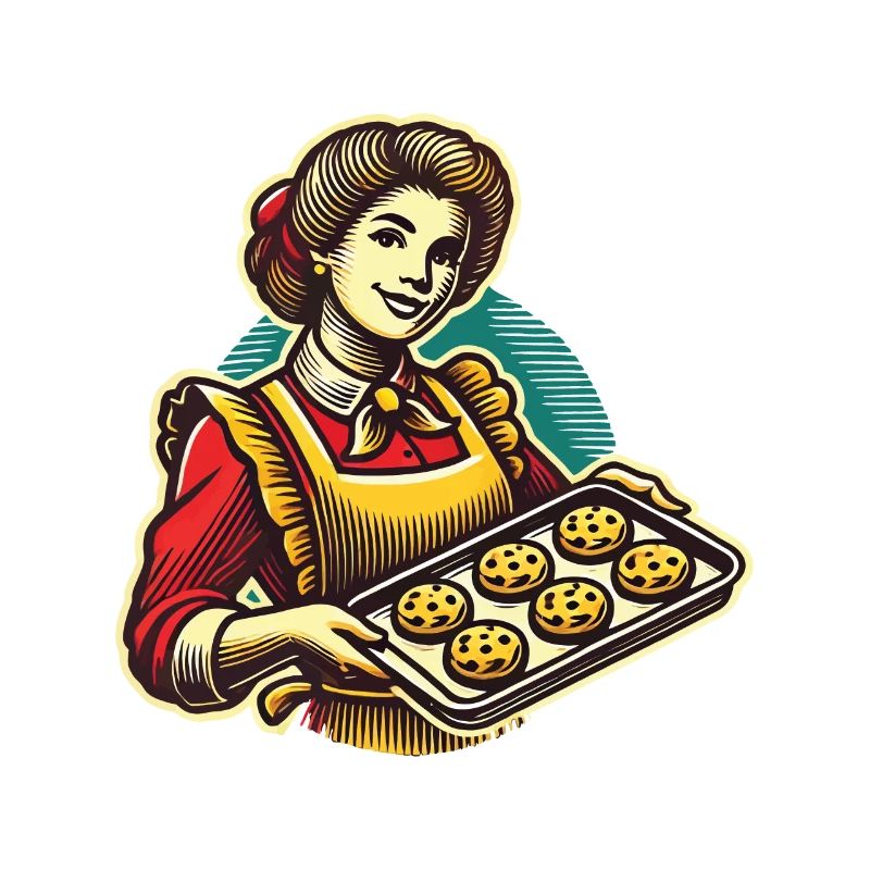 Boulanger nostalgique avec motif de biscuits