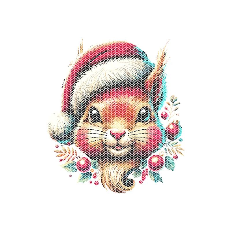 Mignon écureuil de Noël avec chapeau