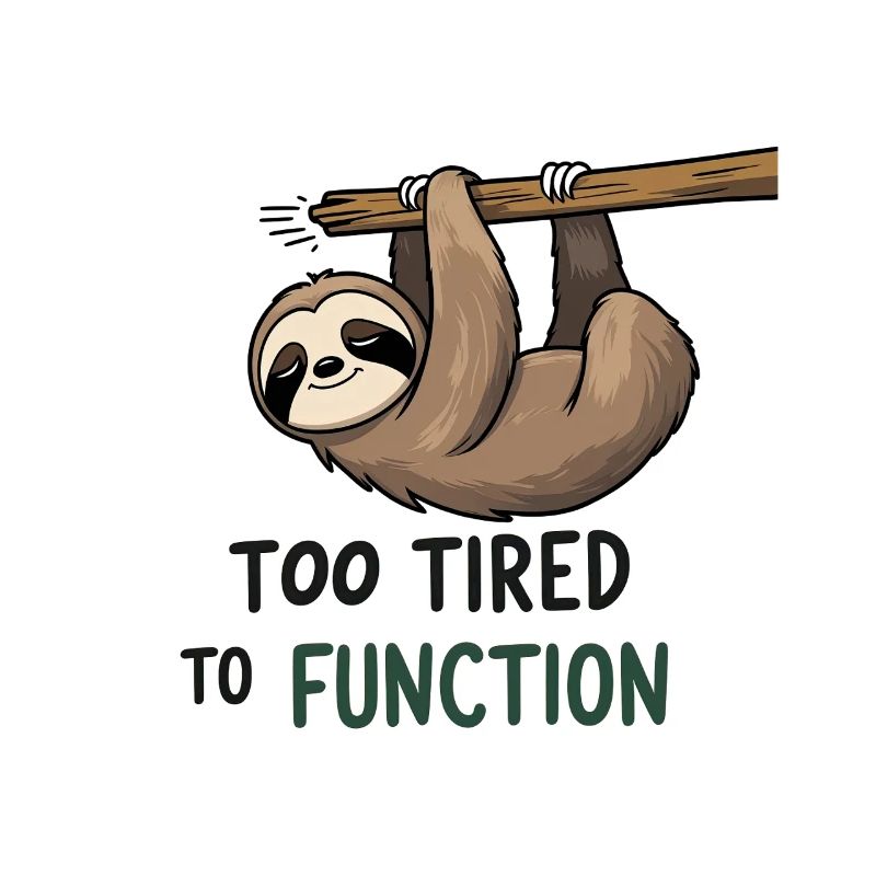 Too Tired to Function – Sloth Design